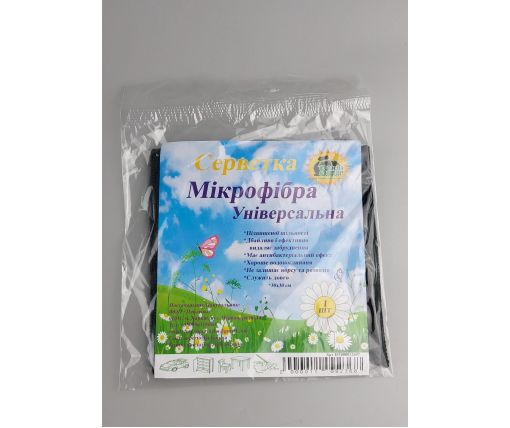 Cалфетка Микрофибра универсальная 30*30 черная Супер Торба  (1 шт)