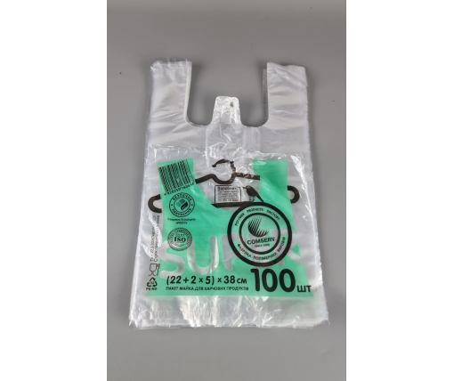 Майка фасовочная п\э №22*38 Сomserv(100шт NEW (1 пачка)