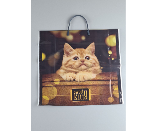 Пакет з пластиковою ручкою 36x34 Котенок (10 шт)