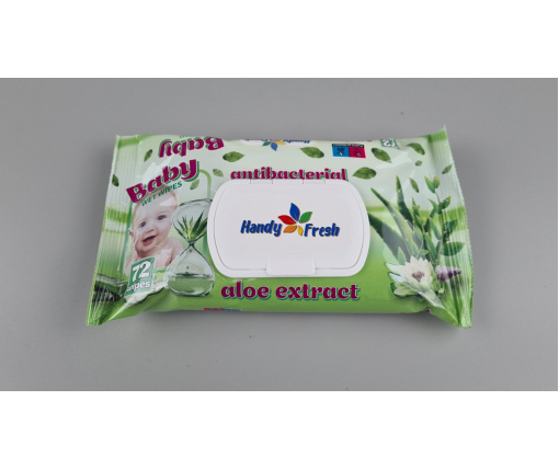 ᐉ Влажная салфетка  72 шт c клапаном WET WIPES BABY ALOE "Handy Fresh"  (1 пачка)