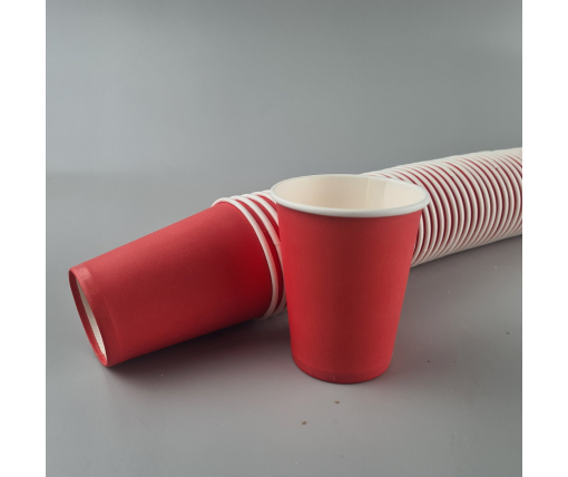 Стаканчики для кофе 250 мл "ЖЕЛТО/КРАСНЫЙ" Маэстро h9 (50 шт)