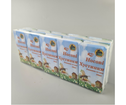 Бyмажный  платок Супер Торба Ромашка и мед  (10 шт)