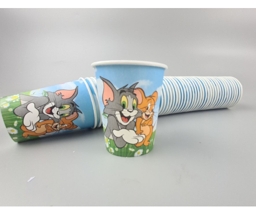 Бумажные стаканы  цветные ST 175мл "TOM and JERRY"  (50 шт)