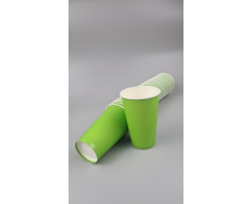 Стакан  бумажный 500 мл(16oz) "БЕЛО ЗЕЛЕНЫЙ" Маэстро (35 шт)