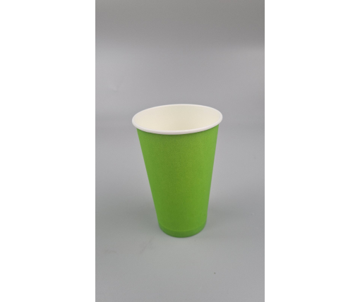 Стакан  бумажный 500 мл(16oz) "БЕЛО ЗЕЛЕНЫЙ" Маэстро (35 шт)