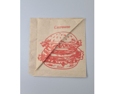 Пакет бумажный крафт бурий Уголок 170х0х170, 40г/м2, печать бургер (100 шт)