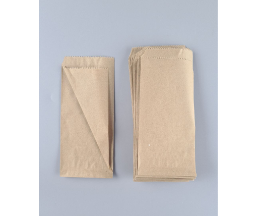Пакет бумажный крафт бурий Уголок 90х0х210, 40г/м2 (100 шт)