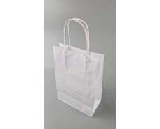 Пакет с ручками бумажный крафт белый 170х90х240, 70г/м2 (25 шт)