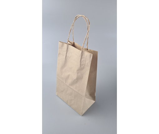 Пакет с ручками бумажный крафт бурий 150х90х240, 70г/м2 (25 шт)