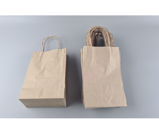 Пакет с ручками бумажный крафт бурий 150х90х240, 70г/м2 (25 шт)