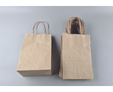 Пакет с ручками бумажный крафт бурий 180х120х280, 50г/м2 (25 шт)