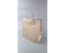 Пакет с ручками бумажный крафт бурий 310х200х350, 80г/м2 (25 шт)