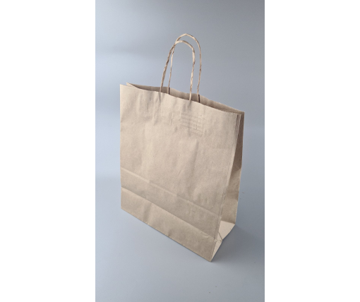 Пакет с ручками бумажный крафт бурий 325х150х380, 80г/м2 (25 шт)