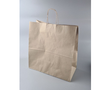 Пакет с ручками бумажный крафт бурий 400х200х420, 110г/м2 (25 шт)