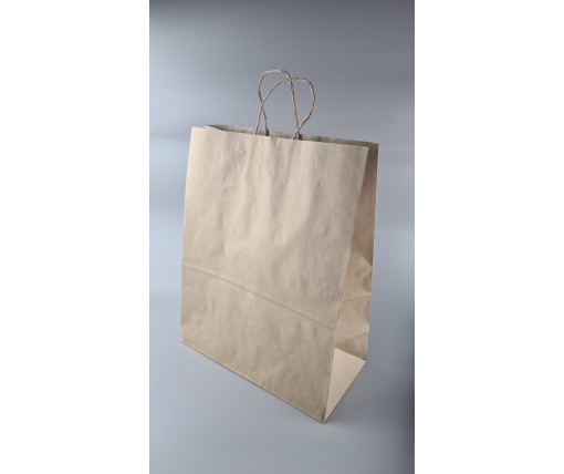 Пакет с ручками бумажный крафт бурий 400х200х500, 110г/м2 (25 шт)