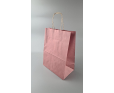 Пакет с ручками бумажный крафт Розовый 260х150х350, 80г/м2 (25 шт)