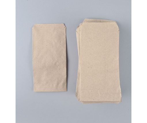 Бумажные пакеты саше крафт бурий, 90х0х190, 40г/м2 (100 шт)