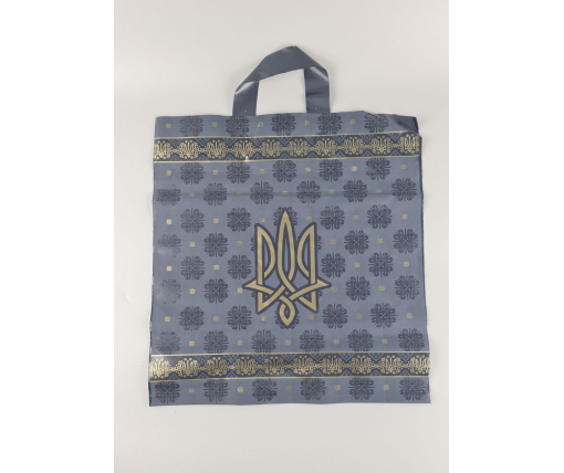 Пакет с петлевой ручкой ср черный ЧБК "Патриот"  (38х42)  (50 шт)