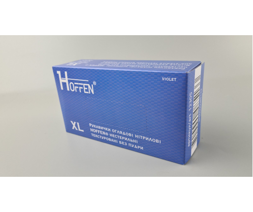 Перчатки Нитрил Фиолетовый(100шт) размер XL"HOFFEN" (1 пачка)