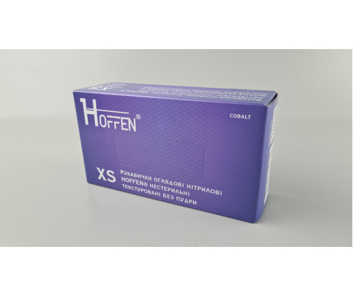 Перчатки Нитрил Кобальтовый (100шт) размер XS "HOFFEN" (1 пачка)