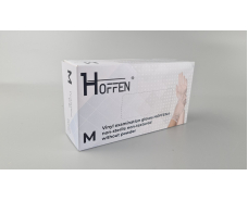 Перчатки Винил прозрачные (100шт) размер M "HOFFEN" (1 пачка)