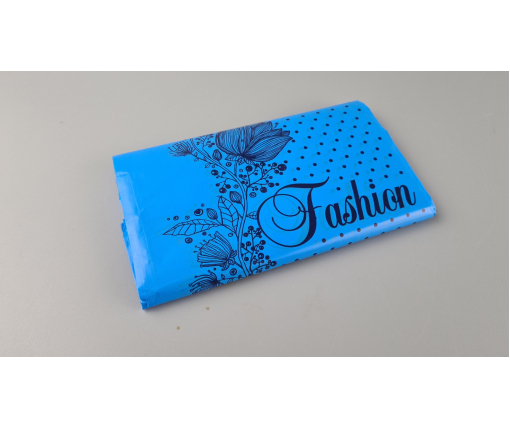 Пакет с прорезной ручкой (20*30)"Fashion цветы Голубой"Леоми (100 шт)