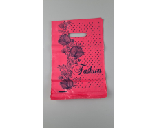 Пакет с прорезной ручкой (20*30)"Fashion цветы Малиновый"Леоми (100 шт)