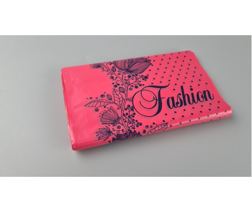 Пакет с прорезной ручкой (20*30)"Fashion цветы Малиновый"Леоми (100 шт)