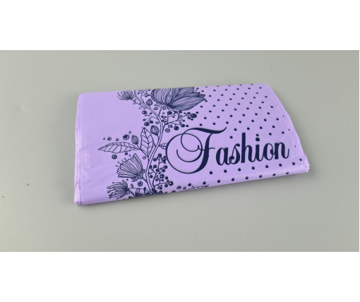 Пакет с прорезной ручкой (20*30)"Fashion цветы Фиолетовый"Леоми (100 шт)