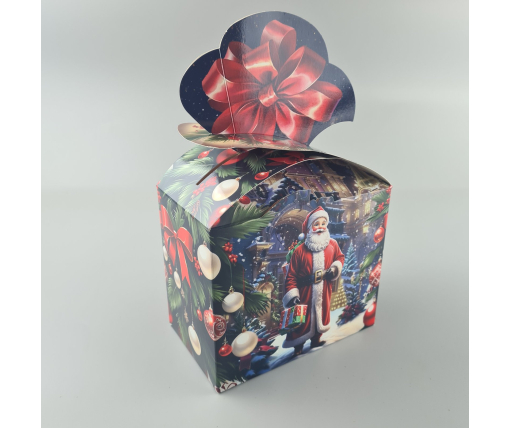 Новогодняя подарочная картонная упаковка для конфет (1000грм) №197 "Санта"  (1 шт)