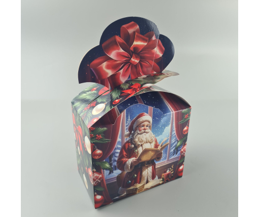Новогодняя подарочная картонная упаковка для конфет (1000грм) №197 "Санта"  (1 шт)