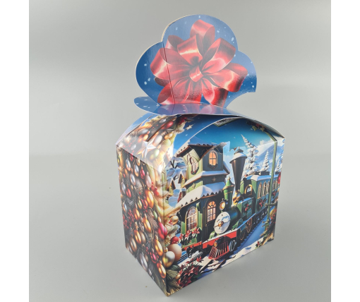Новогодняя подарочная картонная упаковка для конфет (1000грм) №198 "Новогодние путешествие" (1 шт)
