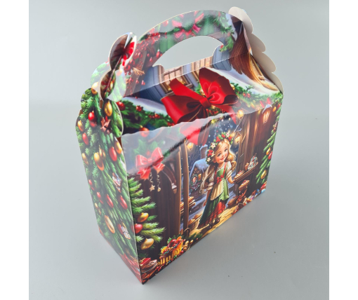 Новогодняя подарочная картонная упаковка для конфет (800грм) №211 "Девочки"  (1 шт)