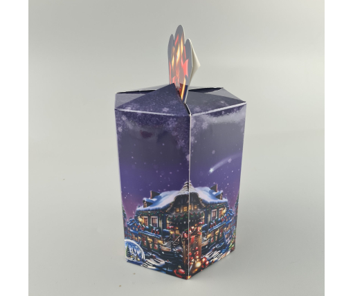 Новогодняя подарочная картонная упаковка для конфет (800грм) №215 "Ночной город"  (1 шт)