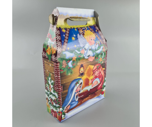 Новогодняя подарочная картонная упаковка для конфет (600грм) №217 "Праздник вечер"  (1 шт)