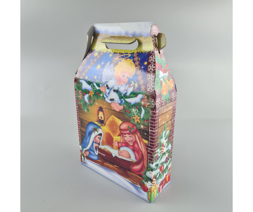 Новогодняя подарочная картонная упаковка для конфет (600грм) №217 "Праздник вечер"  (1 шт)