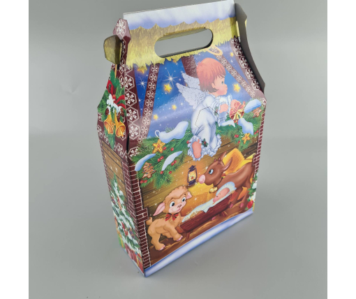 Новогодняя подарочная картонная упаковка для конфет (600грм) №217 "Праздник вечер"  (1 шт)