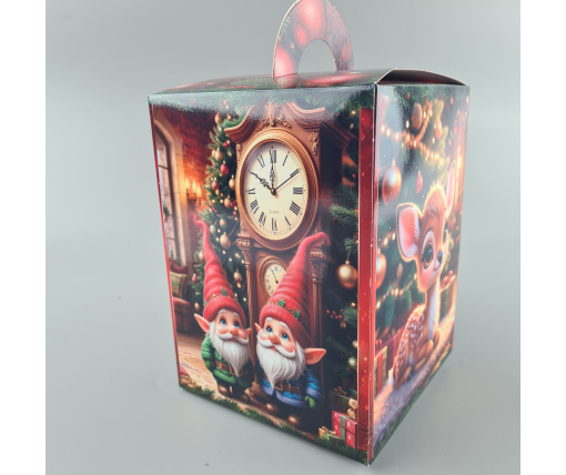 Новогодняя подарочная картонная упаковка для конфет (700грм) №218 "Домашний уют"  (1 шт)