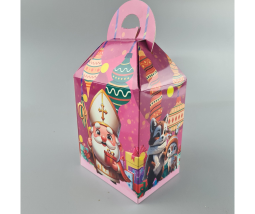 Новогодняя подарочная картонная упаковка для конфет (700грм) №229 "Святой Николай"  (1 шт)