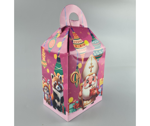 Новогодняя подарочная картонная упаковка для конфет (700грм) №229 "Святой Николай"  (1 шт)