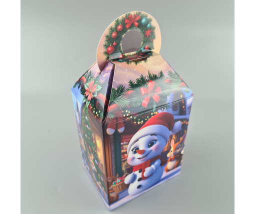 Новогодняя подарочная картонная упаковка для конфет (700грм) №232 "Веселый город"  (1 шт)