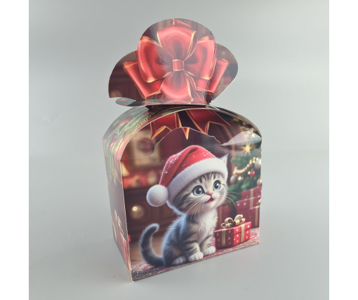 Новогодняя подарочная картонная упаковка для конфет (500грм) №236 "Котята"  (1 шт)