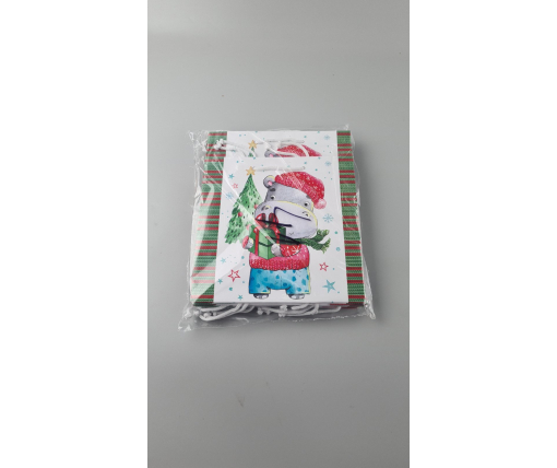 Пакеты бумажные подарочные , новогодние Квадрат 23*24*10 - 41 (12 шт)