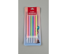 Свечи для торта Цветные 6шт (1 пачка)