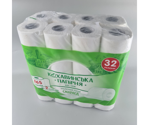Туалетная бумага Смарагд" 96*110/45 целюлоза. 2 шар. (32 шт.)  (1 пачка)
