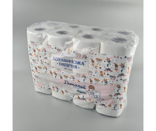 Туалетная бумага(3слоя) 96*115/45 "Дитячий" (а24) (1 пачка)