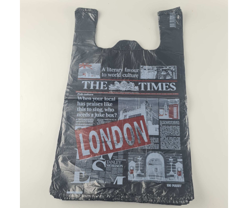 Пакет майка полиэтиленовая (тип FA) 300(2*70)*530"Ночной Лондон" Леоми (100 шт)