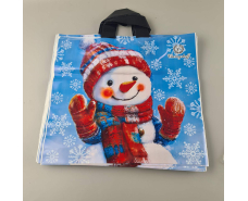 Пакет с петлевой ручкой  (38*34) Н.Год "Снеговик" Ренпако (25 шт)