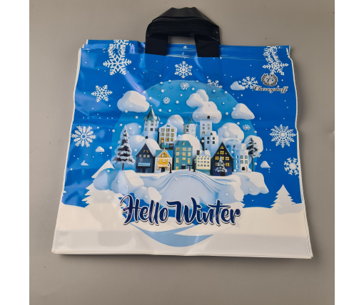 Пакет с петлевой ручкой  (38*34) Н.Год "Привет Зима" Ренпако (25 шт)