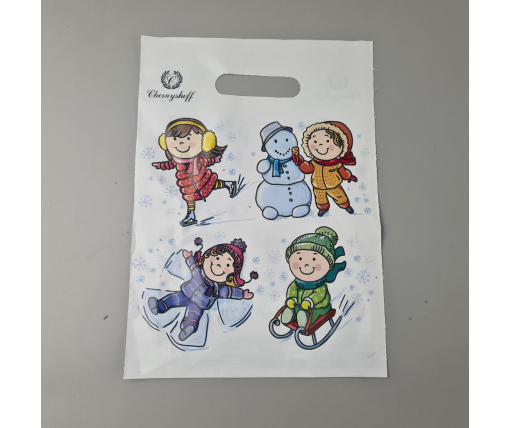 Пакеты с вырубной ручкой (22*30)п Н.Год "Дети" Рендпако (50 шт)